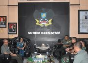 Danrem 043/Gatam Terima Audensi Ka Dilmil I-04 Palembang Dan Ka Otmil I-05 Palembang