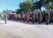Anggota Satgas TMMD Ke-120 Kodim 1508/Tobelo Awali Kegiatan Dengan Apel Pagi Bersama Masyarakat