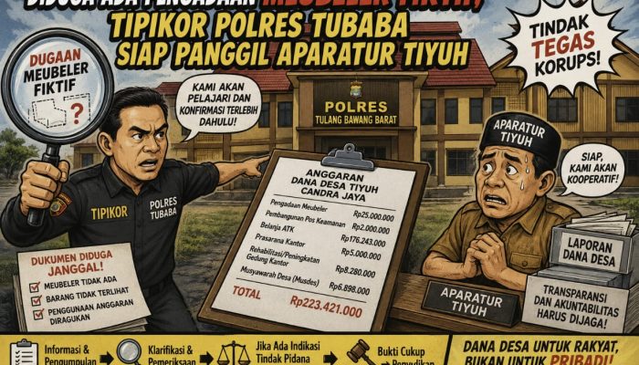 Diduga Ada Pengadaan Meubeler Fiktif, Tipikor Polres Tubaba Siap Panggil Aparatur Tiyuh