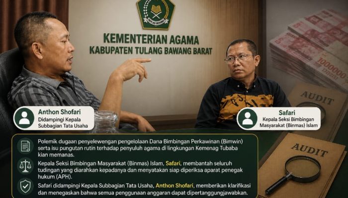 Dana Bimwin Kemenag Tubaba Dipertanyakan, Pejabat Beri Keterangan Berbeda dan Siap Diperiksa