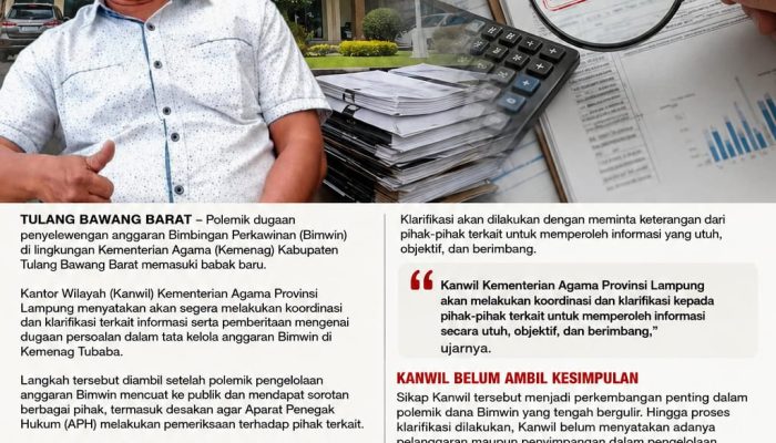 Kanwil Kemenag Lampung Turun Tangan Terkait Dugaan Penyelewengan Dana Bimwin Kemenag Tubaba